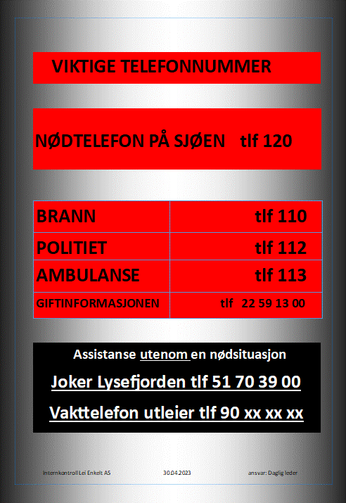 Viktige telefonnummer rev2